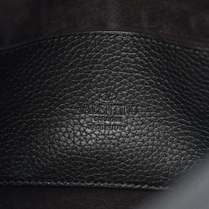 Valentino Garavani Pebbled Calfskin Medium Rockstud Flip Lock Crossbody Bag Black 6 of 9