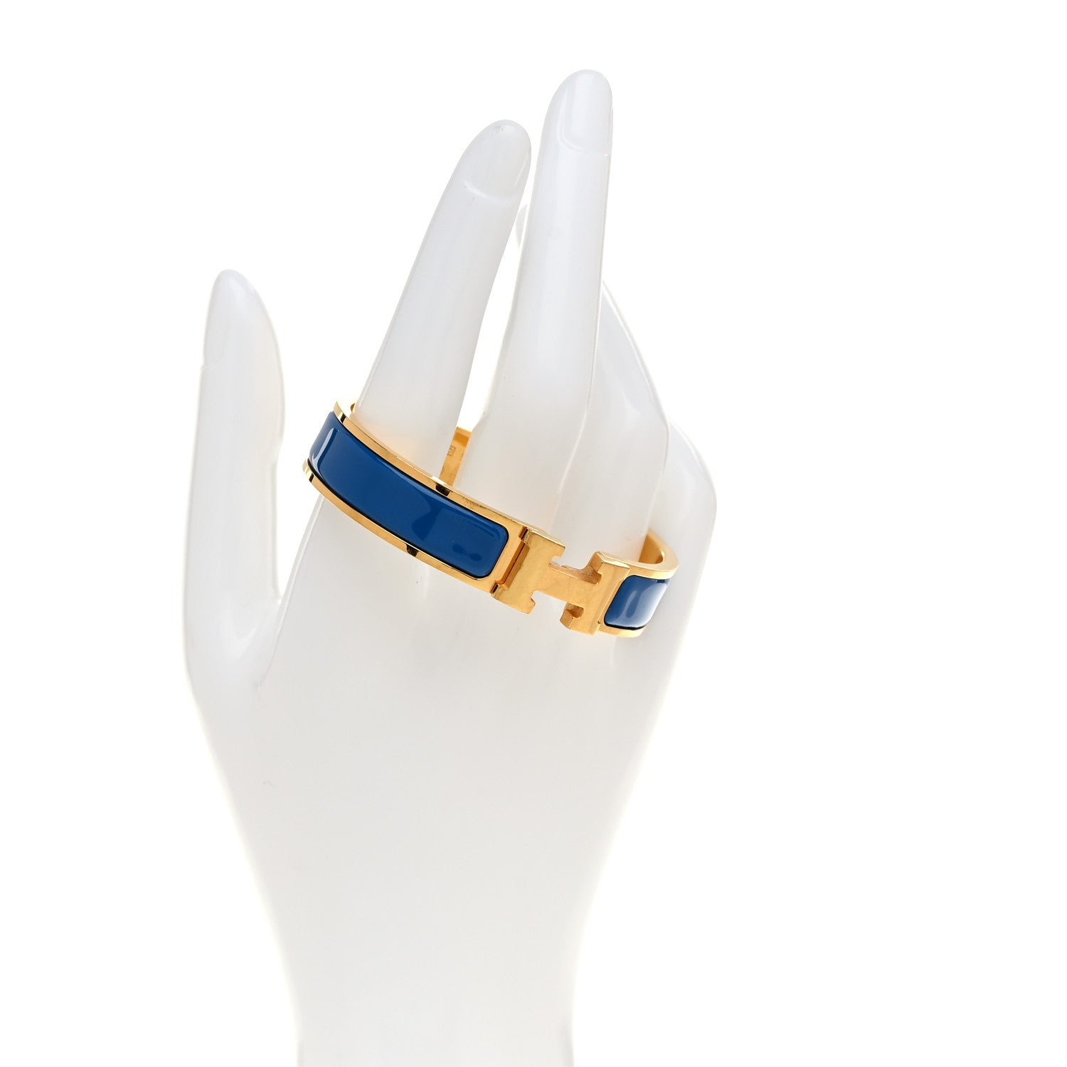Hermes Narrow Enamel Clic Clac H Bracelet PM Bleu Electrique 2 of 5