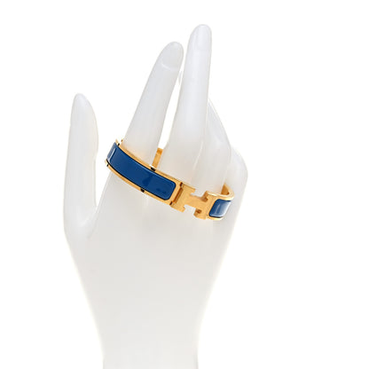 Hermes Narrow Enamel Clic Clac H Bracelet PM Bleu Electrique 2 of 5