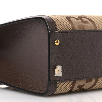 Gucci Monogram Jumbo GG Textured Dollar Calfskin Small Diana Tote Bag Camel Ebony New Acero Pomegranate Red 9 of 13