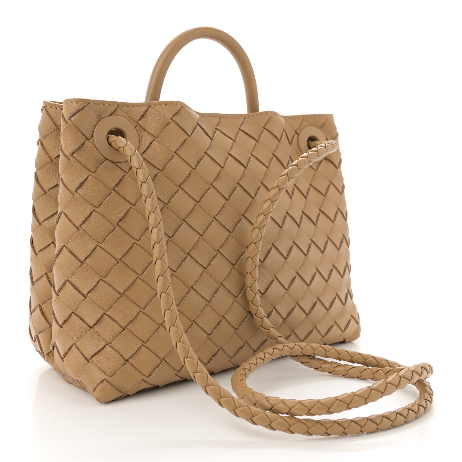 Bottega Veneta Nappa Intrecciato Small Andiamo Shoulder Bag Dark Praline 3 of 9