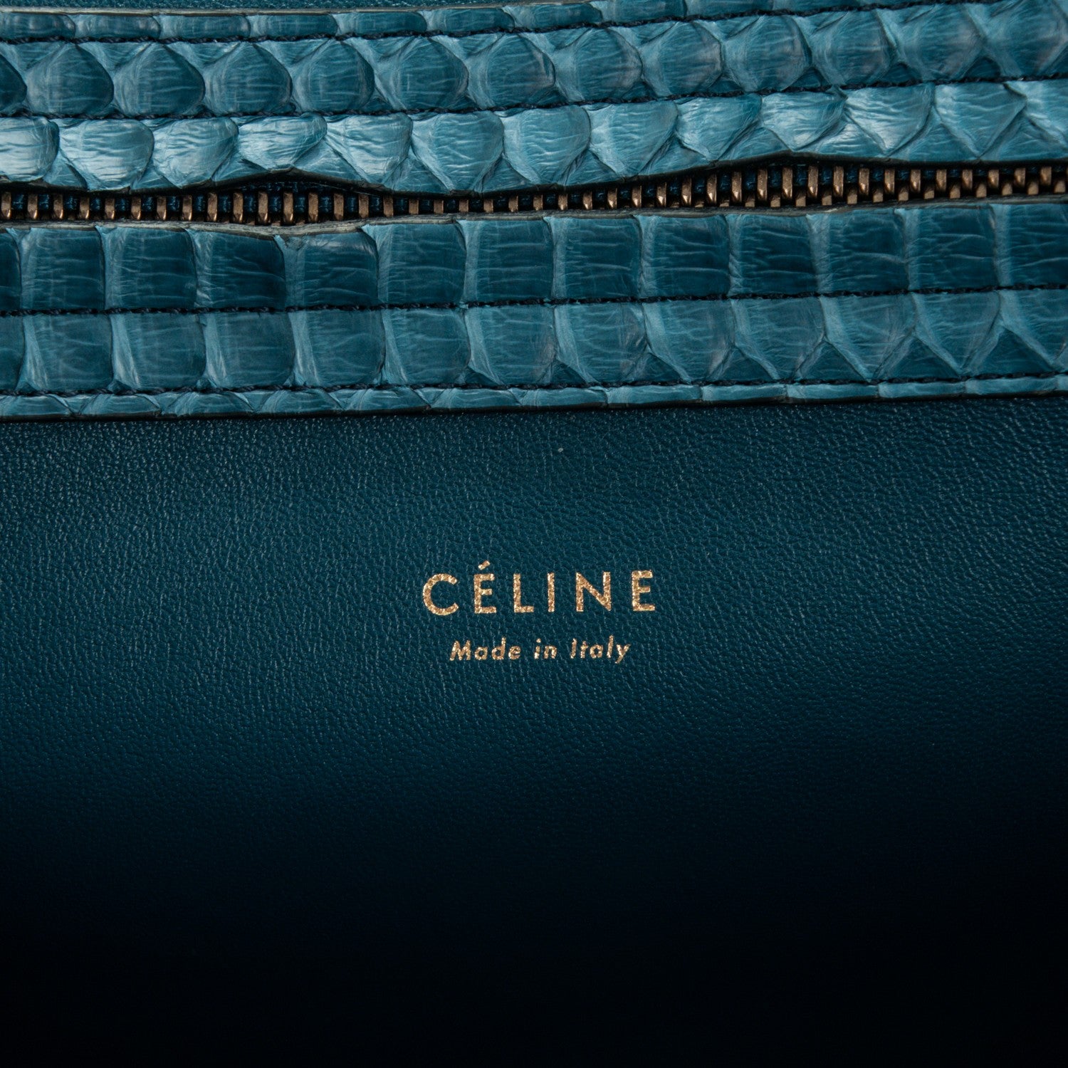 Celine Python Medium Phantom Luggage Blue 6 of 7
