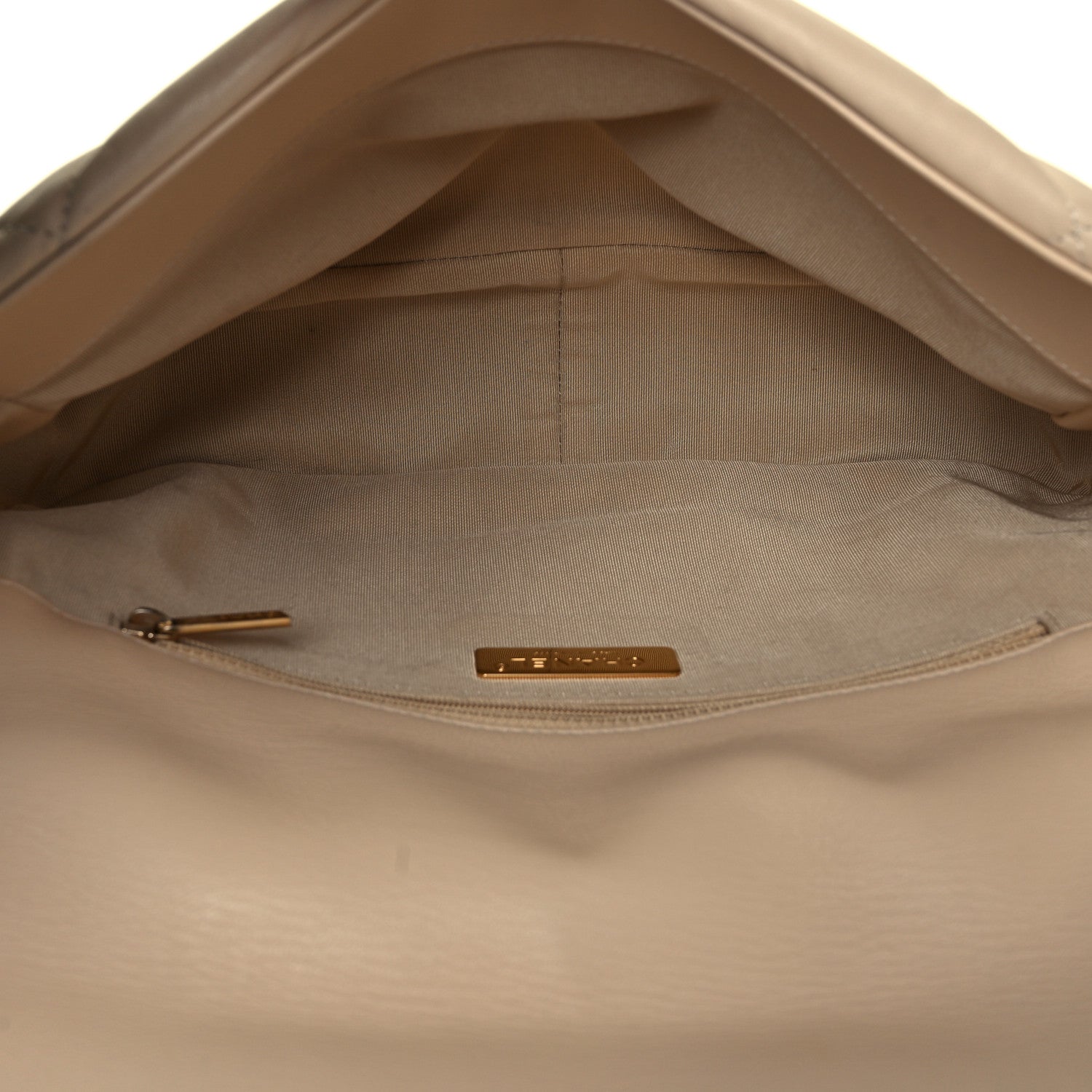 Chanel Lambskin Quilted Large Chanel 19 Flap Dark Beige 5 of 9