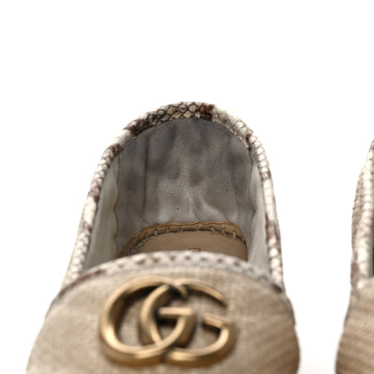 Gucci Straw Elaphe Matelasse GG Marmont Espadrilles 38 Natural Cream Brown 10 of 11