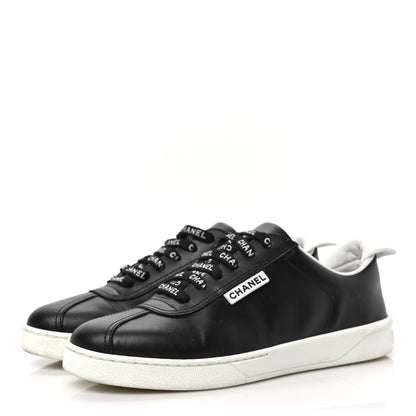 Chanel Calfskin CC Womens Sneakers 37 Black 3 of 10