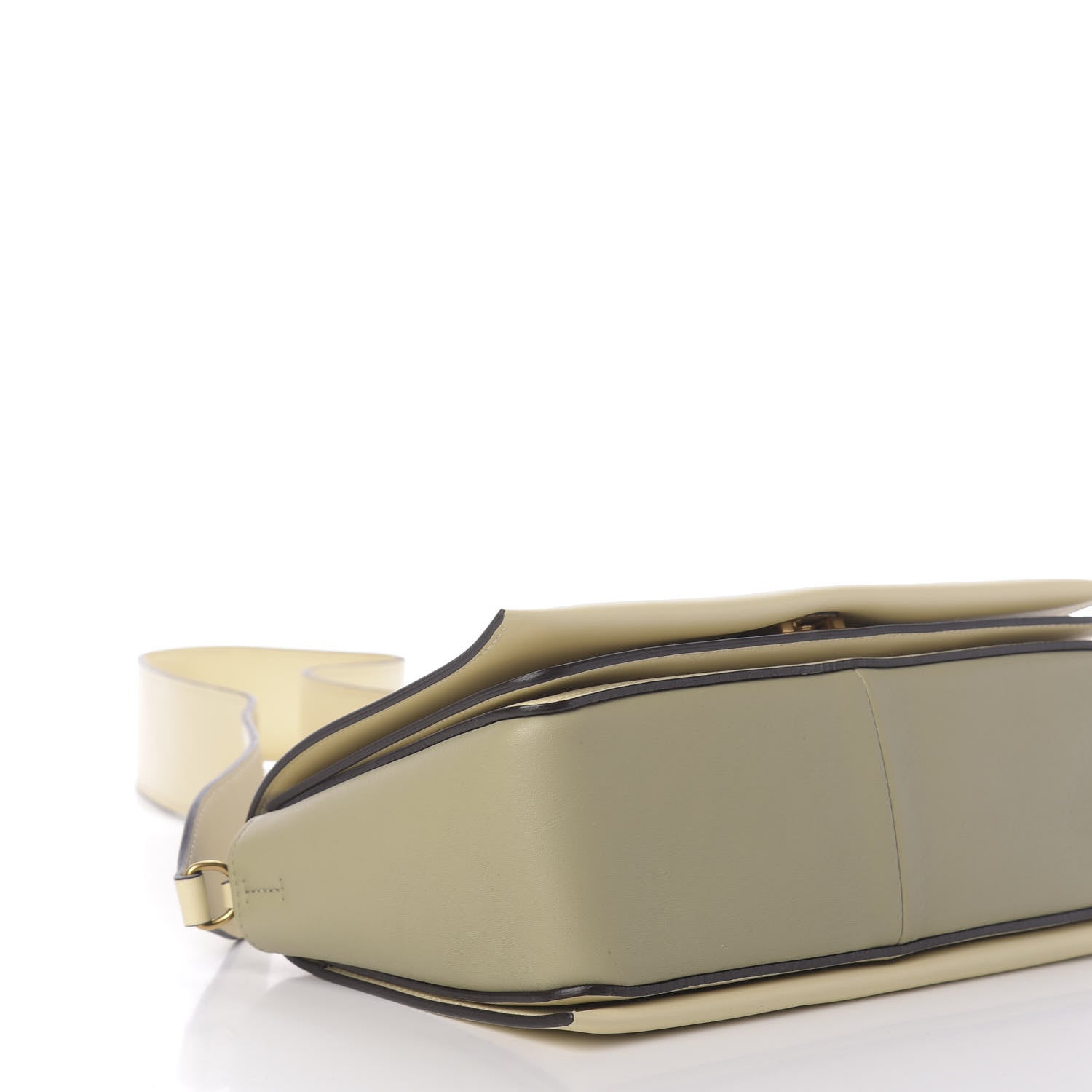 Celine Shiny Smooth Calfskin Medium Frame Shoulder Bag Chalk Mastic 6 of 9