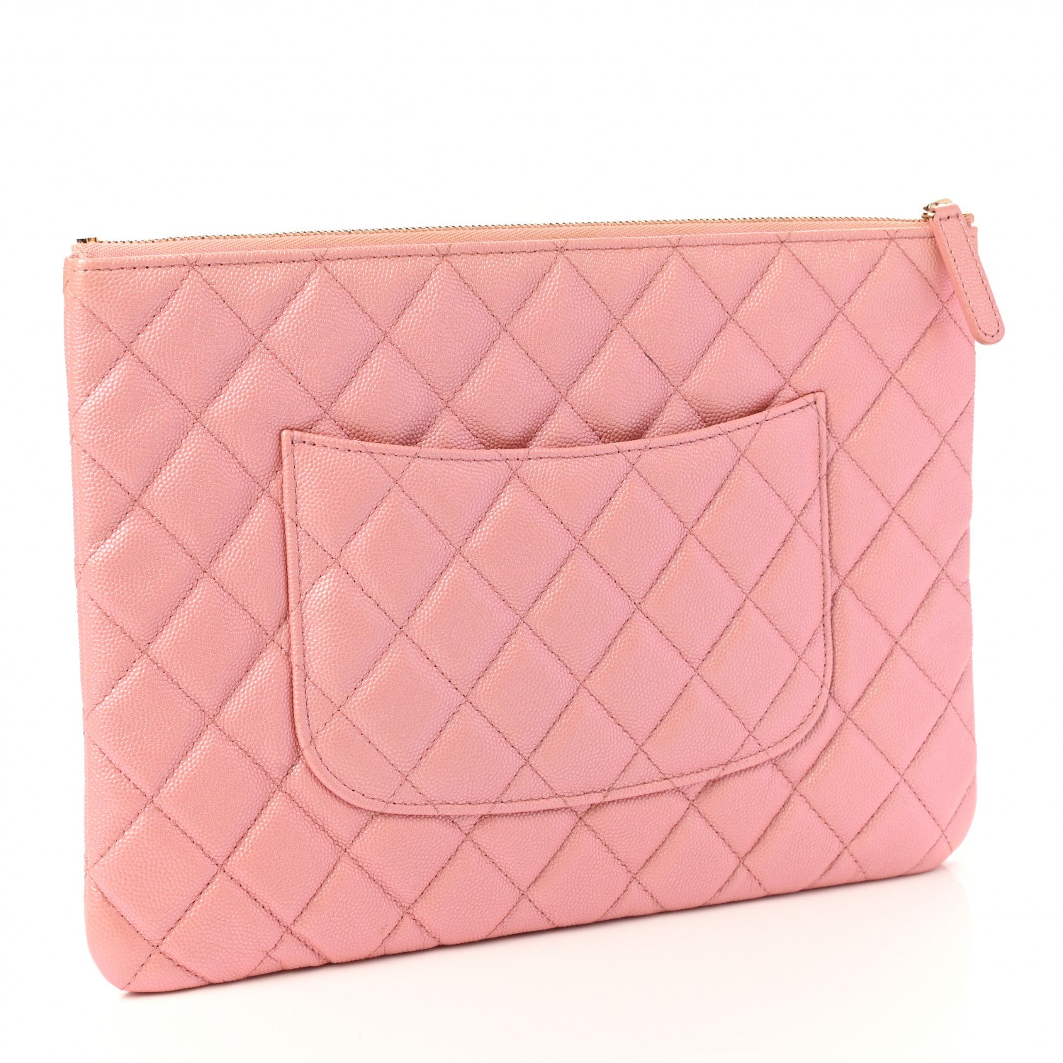 Chanel Iridescent Caviar Quilted Medium Cosmetic Case Rose Pink 3 of 7