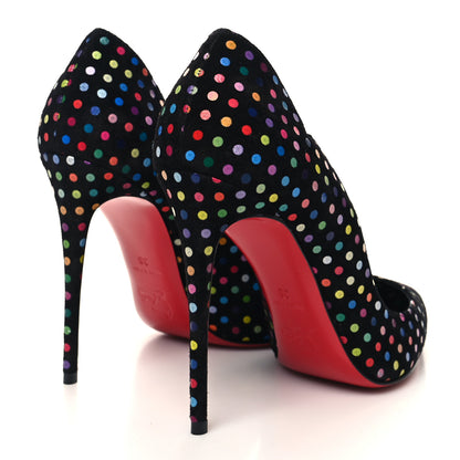 Christian Louboutin Suede Polka Dot Hot Chick 100 Pumps 38 Black Multicolor 38 Black Multicolor 4 of 9