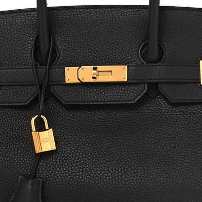 Hermes Taurillon Clemence Birkin 35 Black 8 of 13