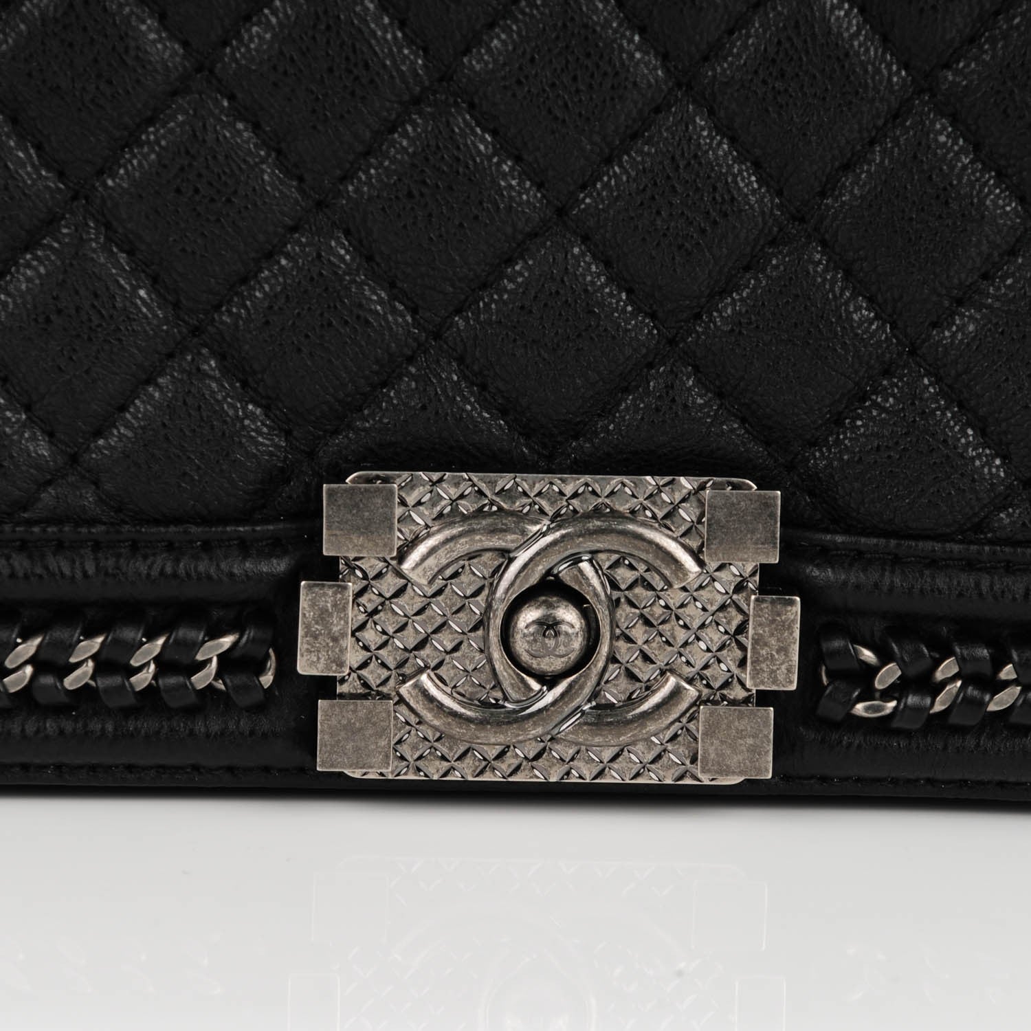 Chanel Goatskin Quilted Medium Boy Handle Flap Black 2 of 12