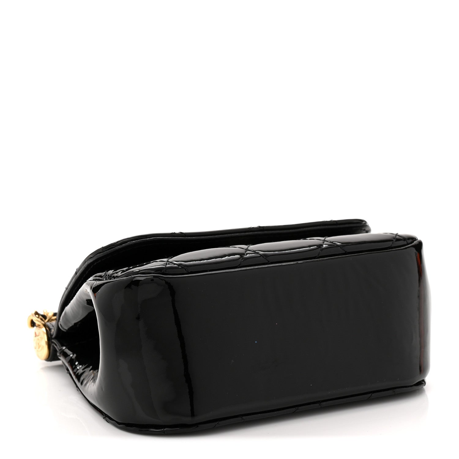 Chanel Patent Quilted Frame Clutch Flap With Chain Black 4 of 11