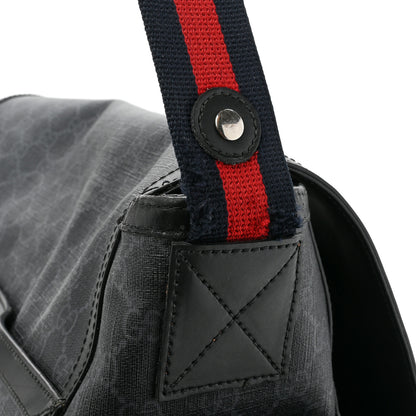 Gucci GG Supreme Monogram Web Messenger Diaper Bag Black Grey 20 of 26