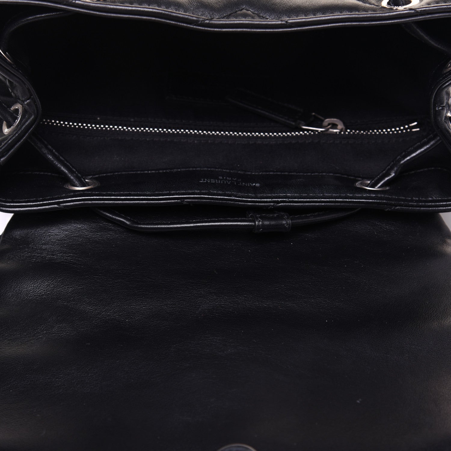 Saint Laurent Calfskin Y Quilted Monogram Small Loulou Backpack Black 9 of 12