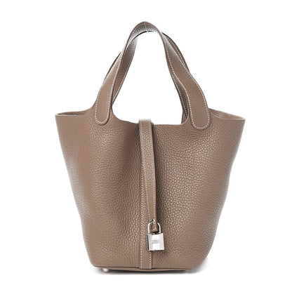 Hermes Taurillon Clemence Picotin Lock 18 PM Etoupe 1 of 10