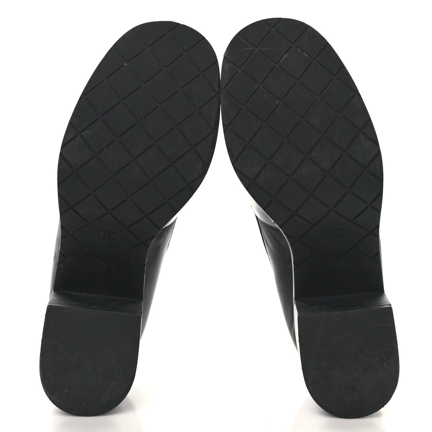 Lambskin Pearl Crystal Quilted CC Loafers 40 Black