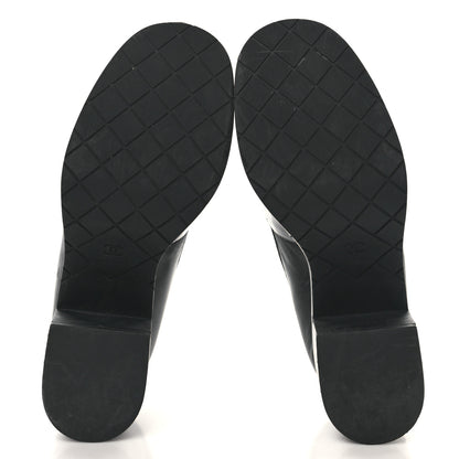 Chanel Lambskin Pearl Crystal Quilted CC Loafers 40 Black 6 of 11