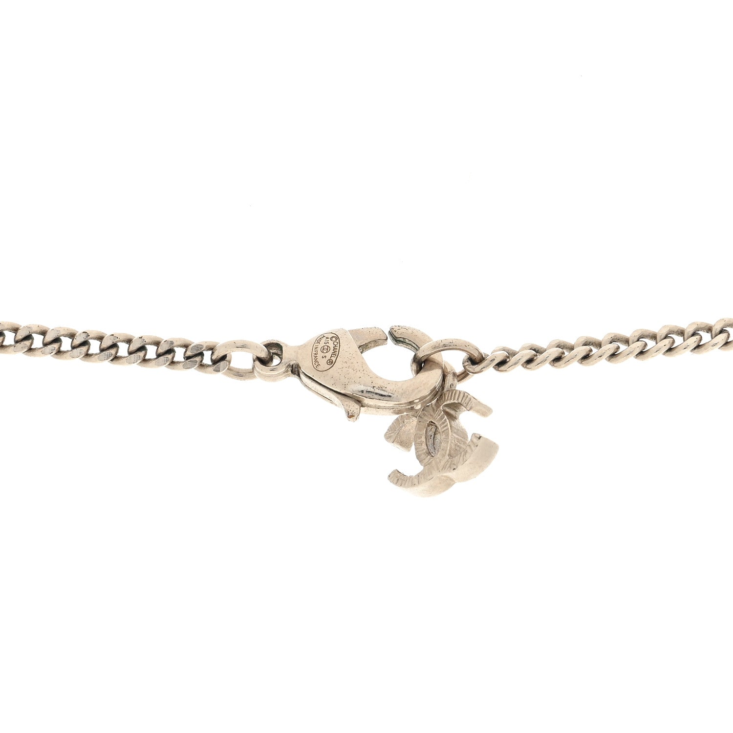 Chanel Baguette Crystal CC Necklace Blue 4 of 5