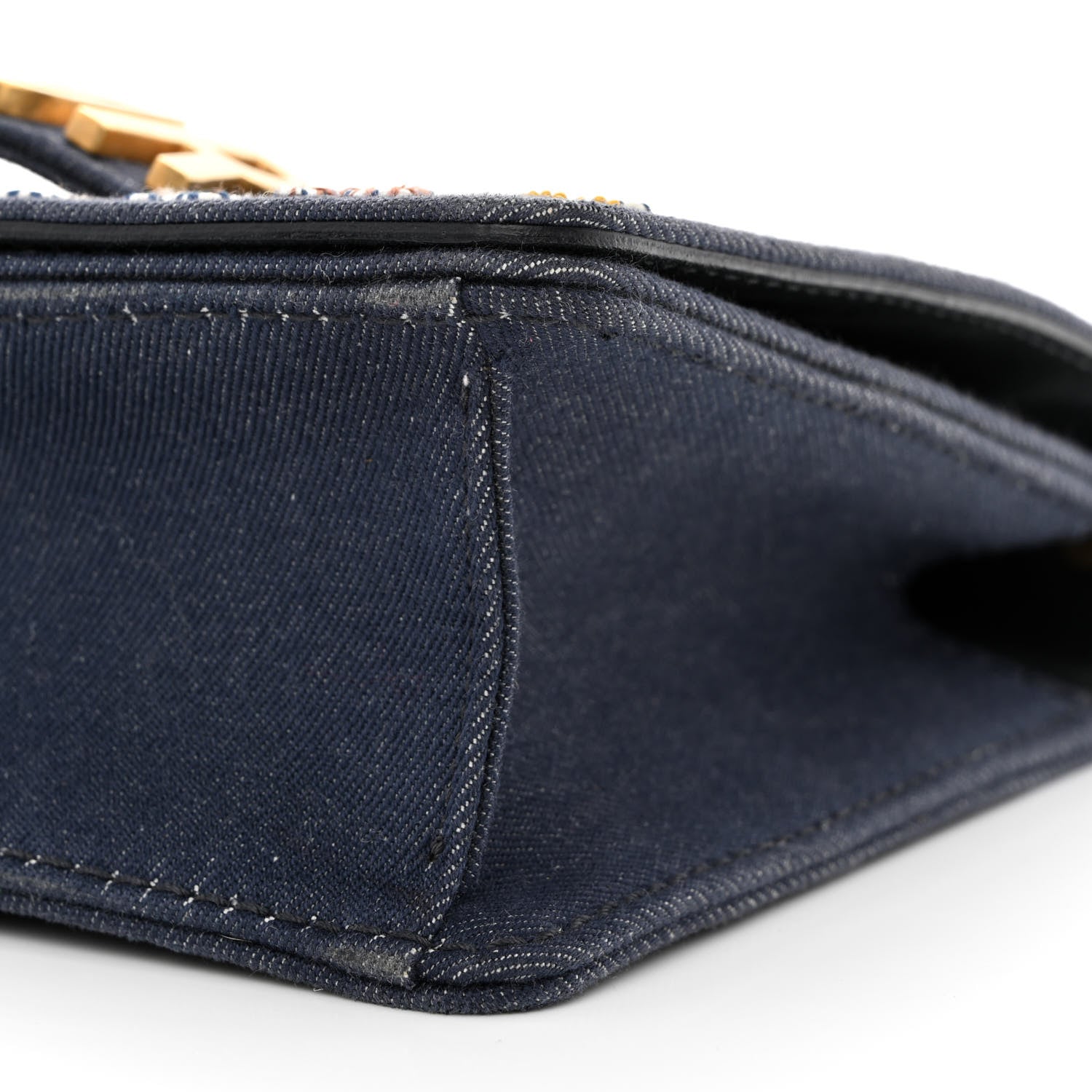 Christian Dior Denim Bead Embroidered J'Adior Chain Flap Bag Blue Multicolor 10 of 11