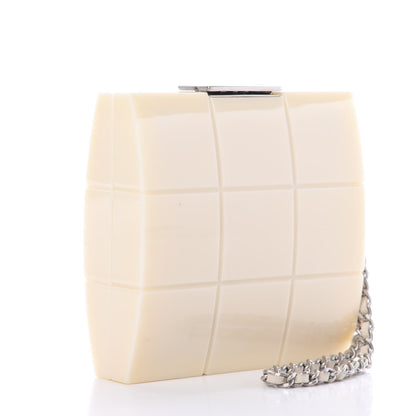 Chanel Plexiglass Minaudiere Wristlet Clutch Beige 2 of 6