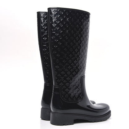 Louis Vuitton Rubber Embossed Monogram Splash Rain Boots 40 Black 4 of 8