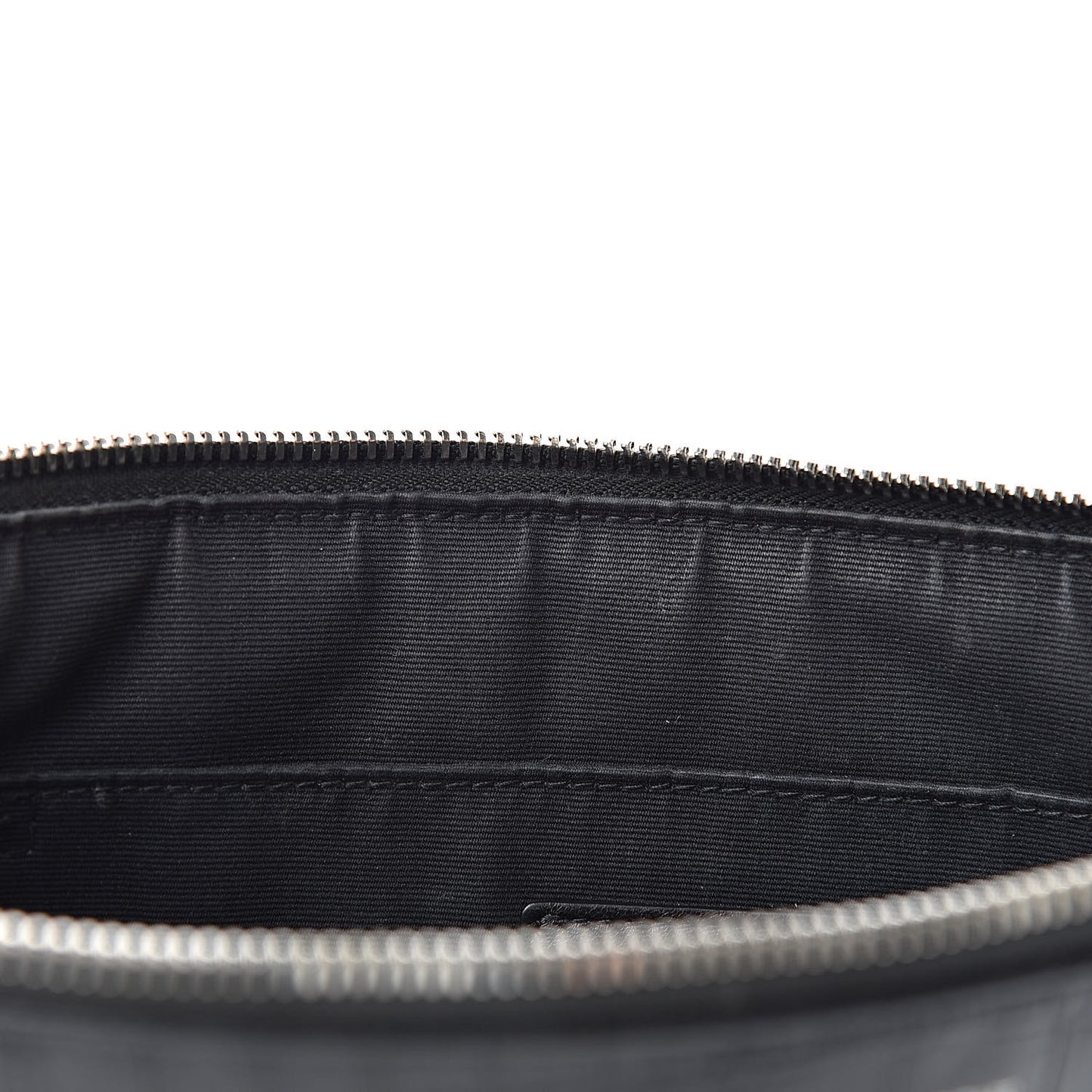 Calfskin Crocodile Embossed Sac De Jour Carryall Pouch Black