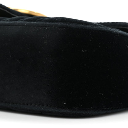 Gucci Velvet Matelasse Mini GG Marmont Shoulder Bag Black 8 of 12