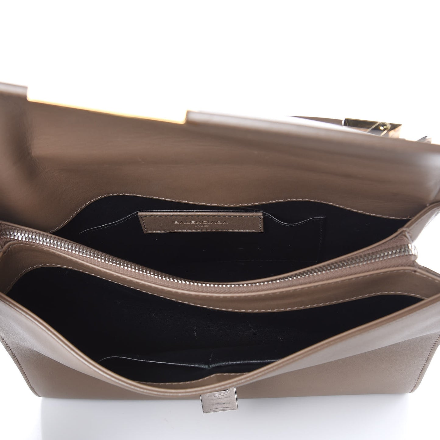 Veau Le Dix S New Cartable Briefcase Beige Safari