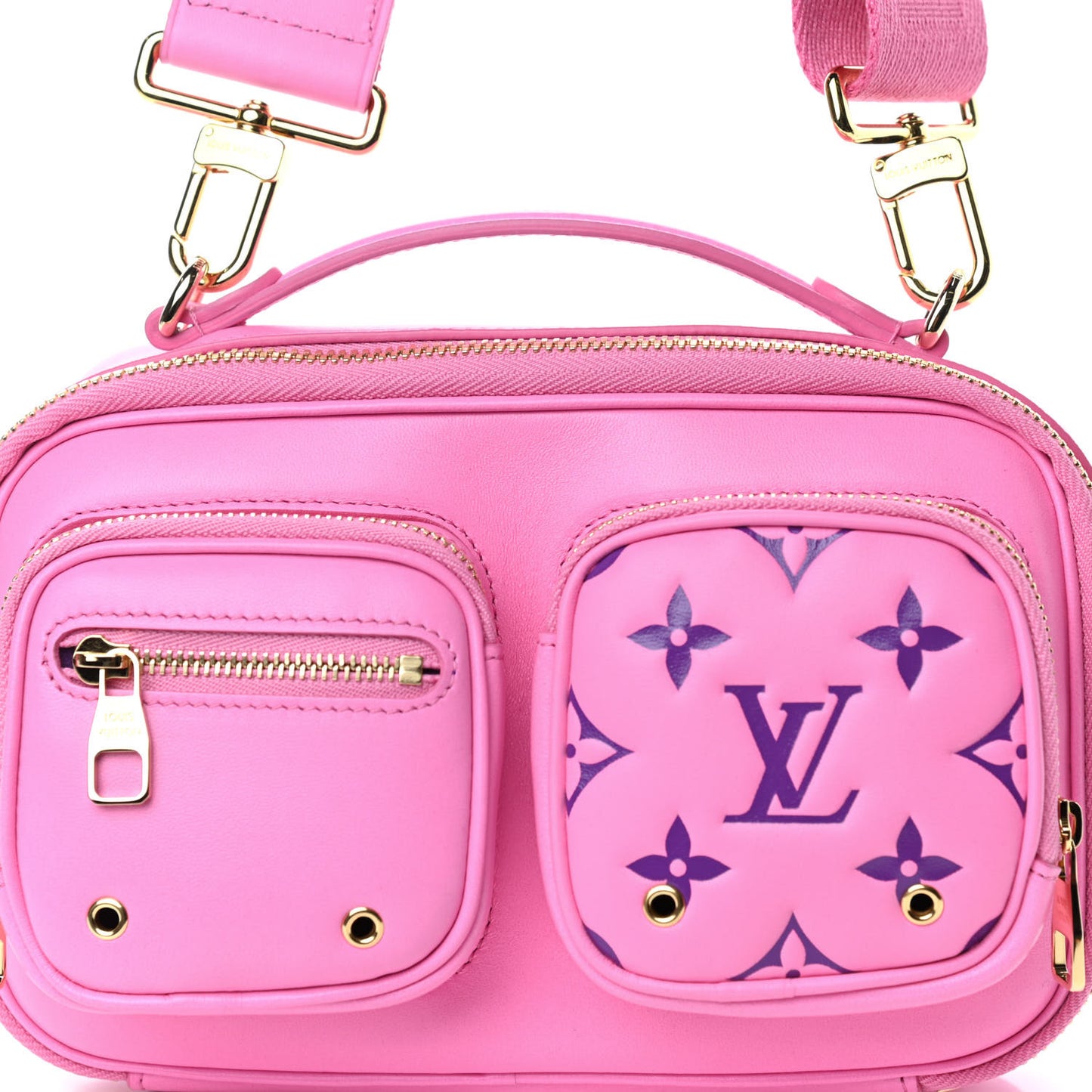 Calfskin Embossed Monogram Vuittamins Utility Crossbody Rose Violet
