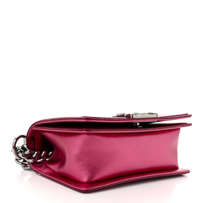 Chanel Metallic Patent Calfskin Quilted Small Boy Flap Pink 4 of 10
