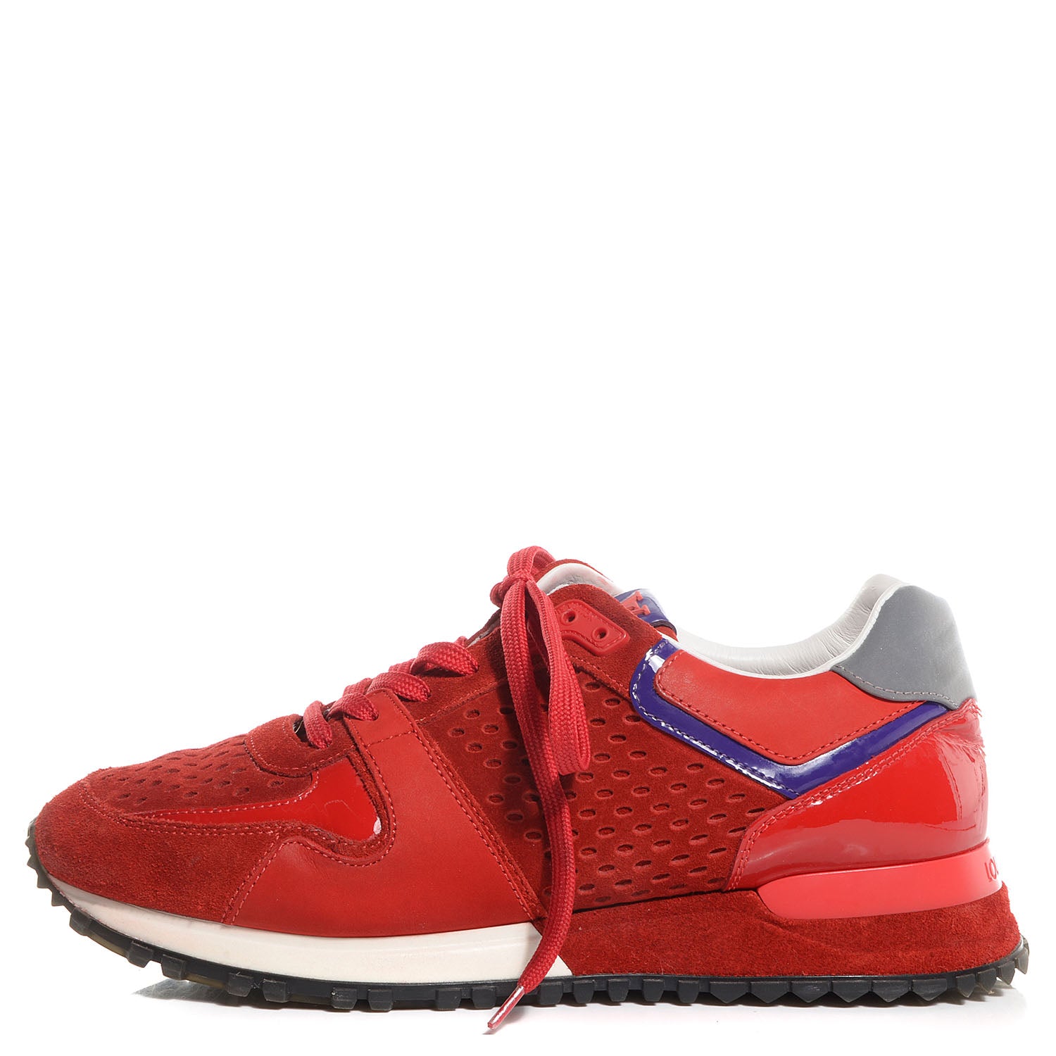 Louis Vuitton Nubuck Calfskin Perforated Run Away Sneakers Rouge 36 1 of 8