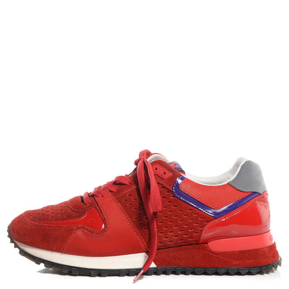 Louis Vuitton Nubuck Calfskin Perforated Run Away Sneakers Rouge 36 1 of 8