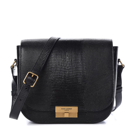 Saint Laurent Lizard Calfskin Embossed Betty Messenger Black 1 of 9