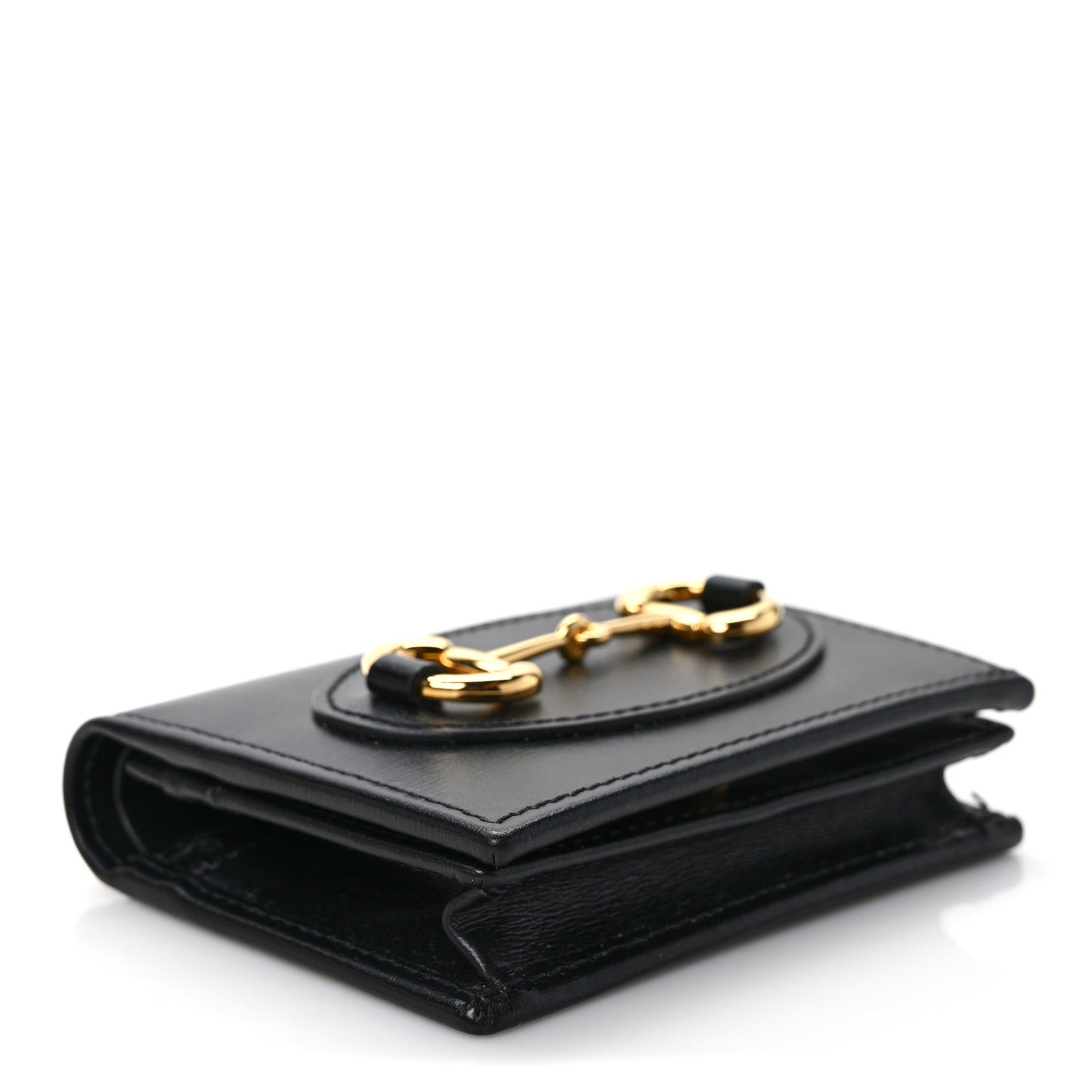 Boarded Plutone Calfskin Horsebit 1955 Card Case Wallet Black
