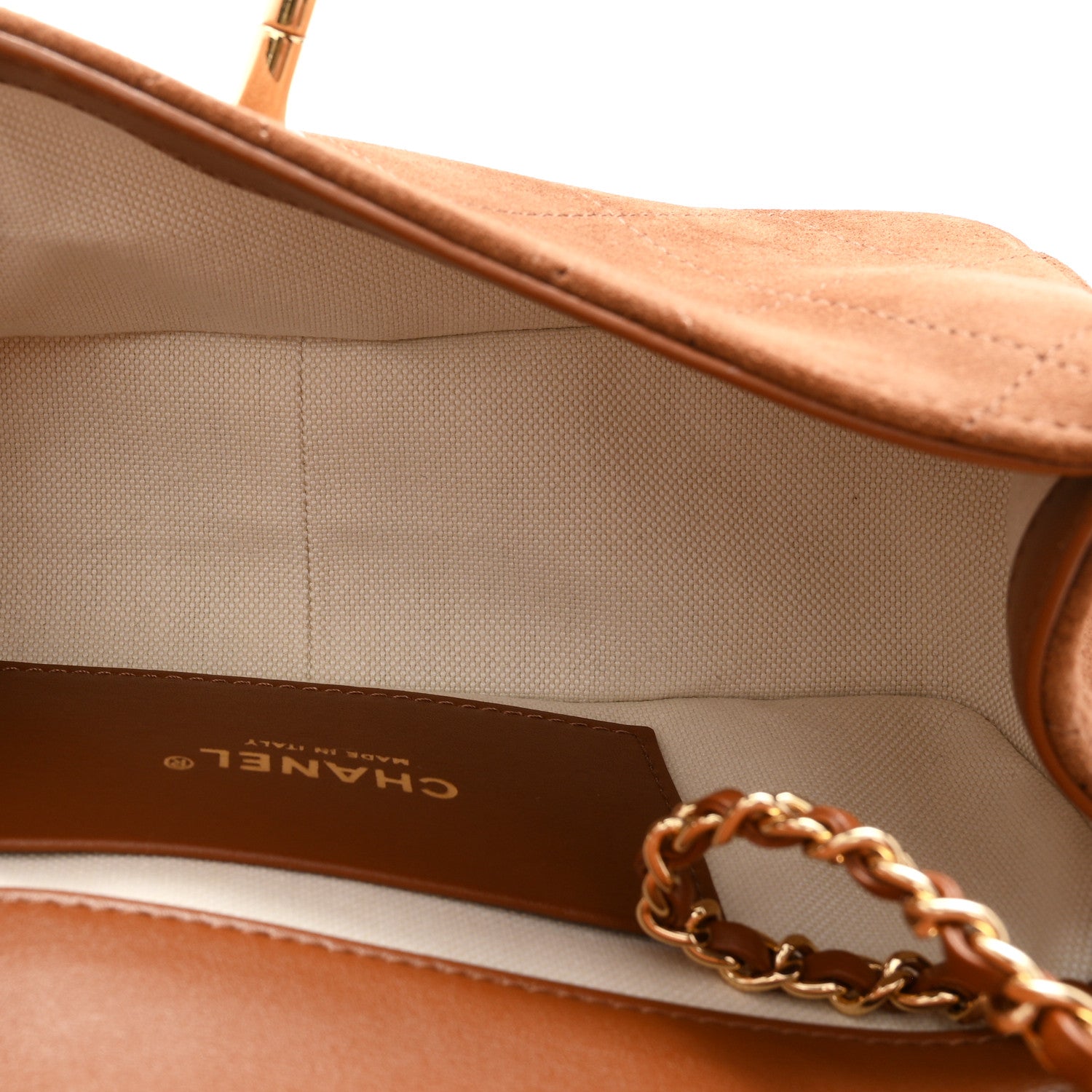 Chanel Suede Calfskin Quilted Small Eyes On You Flap Camel 5 of 11