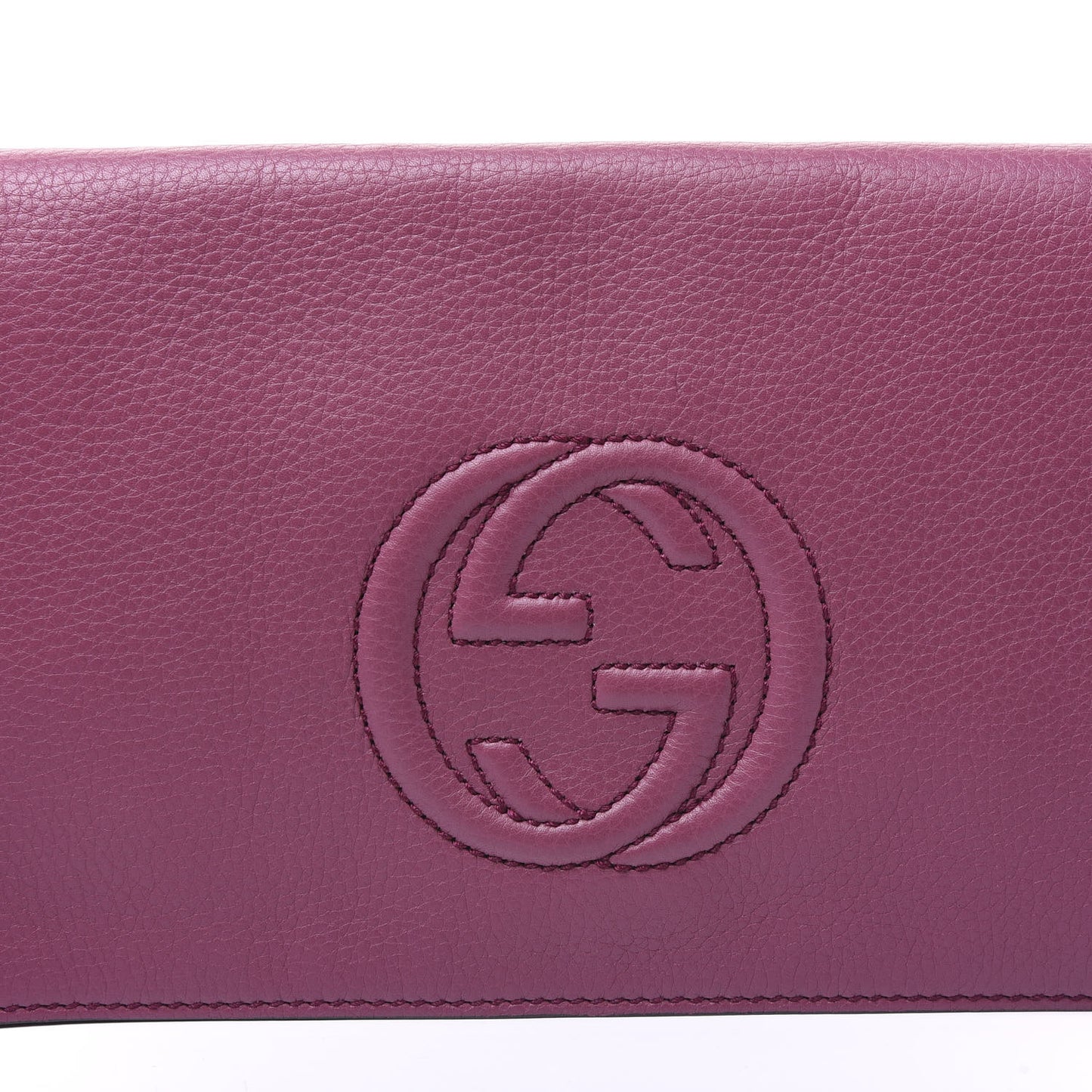Pebbled Calfskin Medium Soho Clutch Peonia Flower