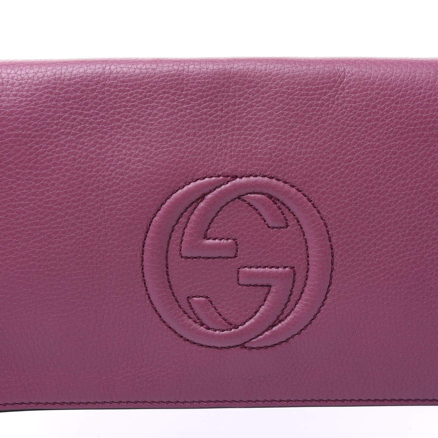 Gucci Pebbled Calfskin Medium Soho Clutch Peonia Flower 9 of 9