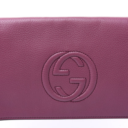 Gucci Pebbled Calfskin Medium Soho Clutch Peonia Flower 9 of 9