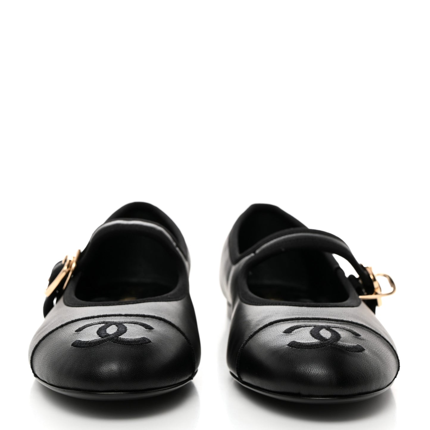 Lambskin Mary Jane Flats 37.5 Black