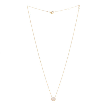 David Yurman 18K Yellow Gold Diamond Cushion Stud Pendant Necklace 3 of 5