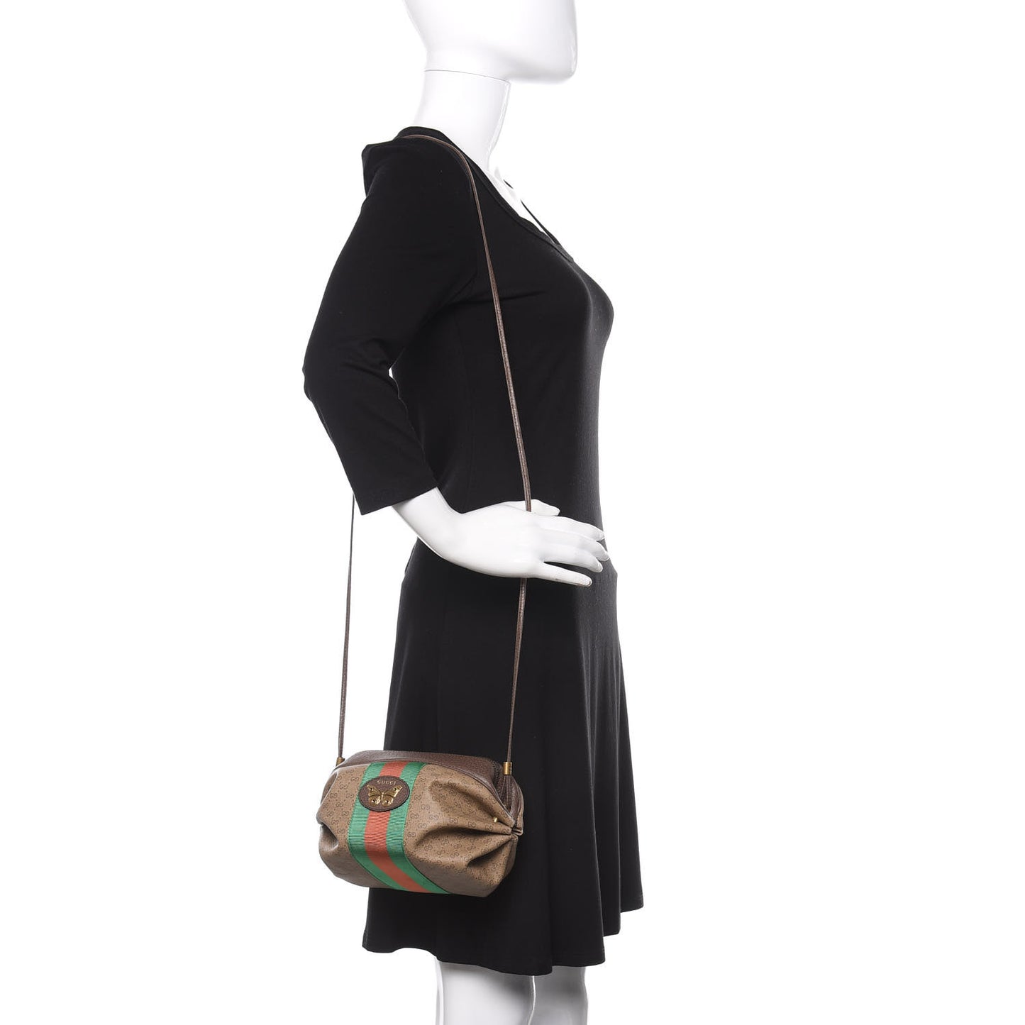 Mini Vintage GG Supreme Monogram Web Butterfly New Candy Crossbody Beige New Acero