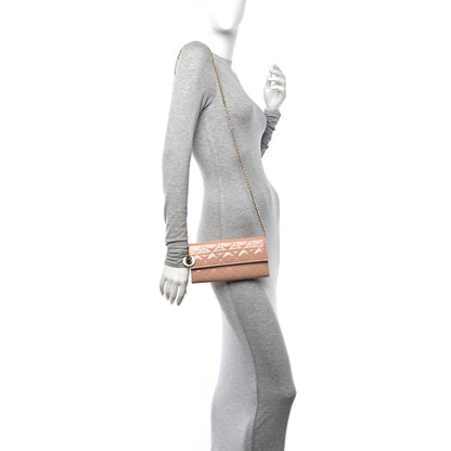 Christian Dior Patent Cannage Lady Dior Rendezvous Wallet On Chain Pink 2 of 13