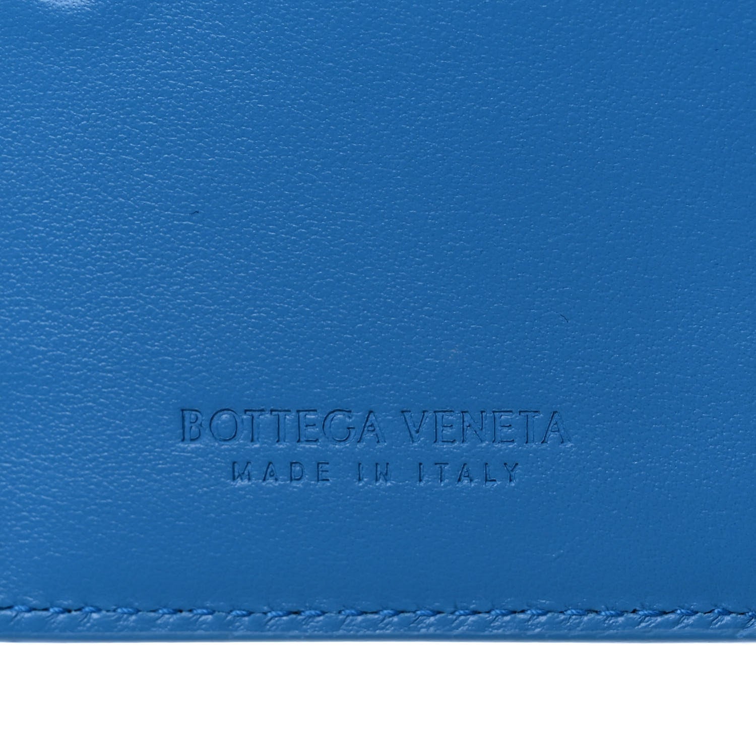 Bottega Veneta Nappa Intrecciato Bifold Zip Wallet Blue 6 of 6
