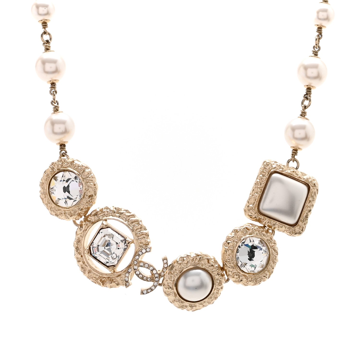 Chanel Crystal Pearl CC Choker Gold 1 of 6