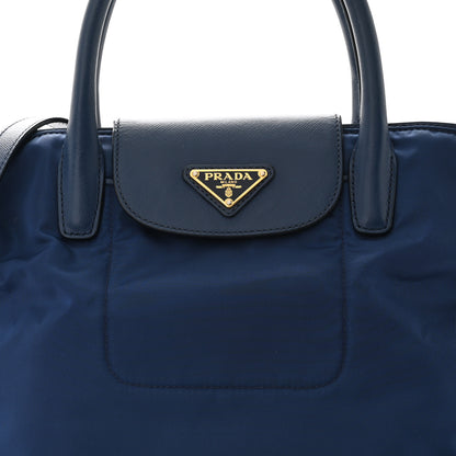 Prada Tessuto Nylon Saffiano Tote Royal Blue 7 of 10