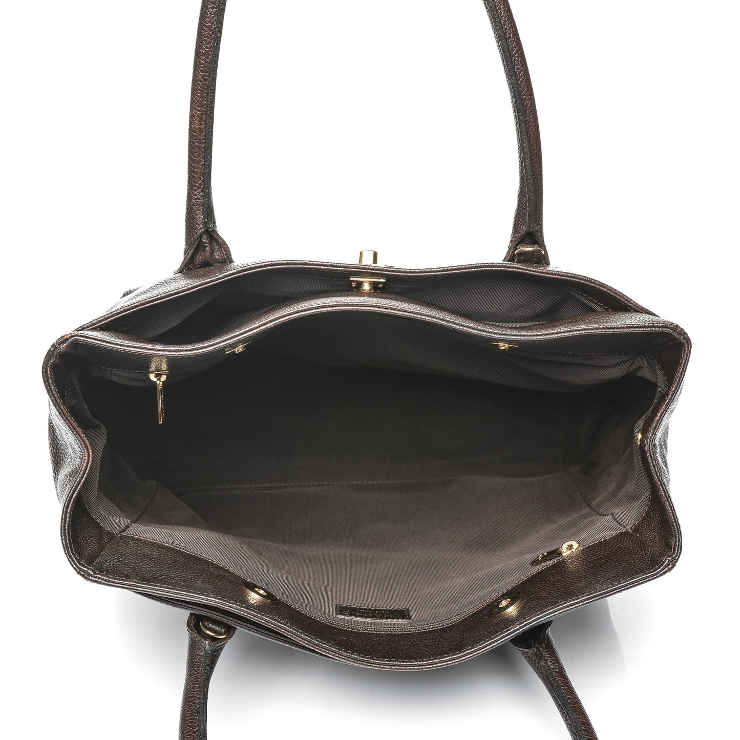 Calfskin Tall Cerf Tote Brown