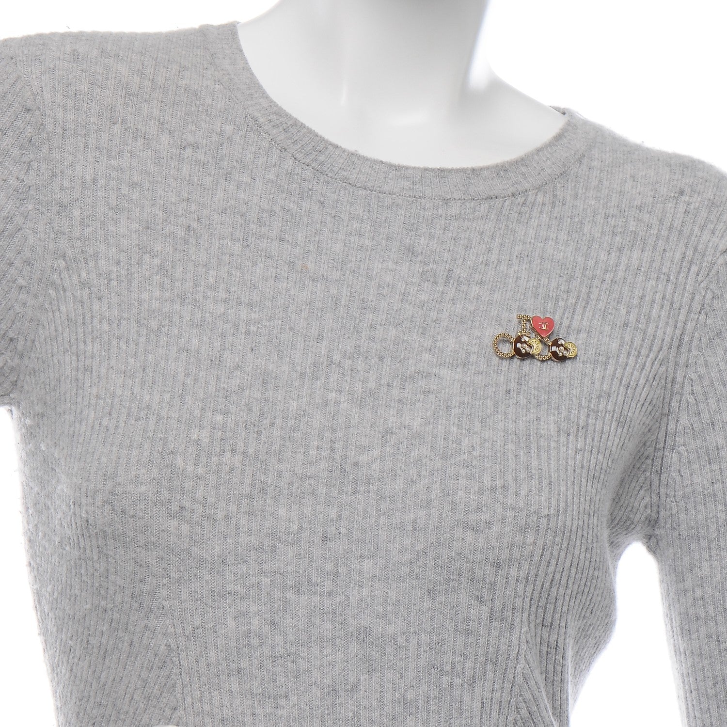Chanel Metal Resin Pearl I Love Coco Brooch Gold Brown Pink 2 of 4