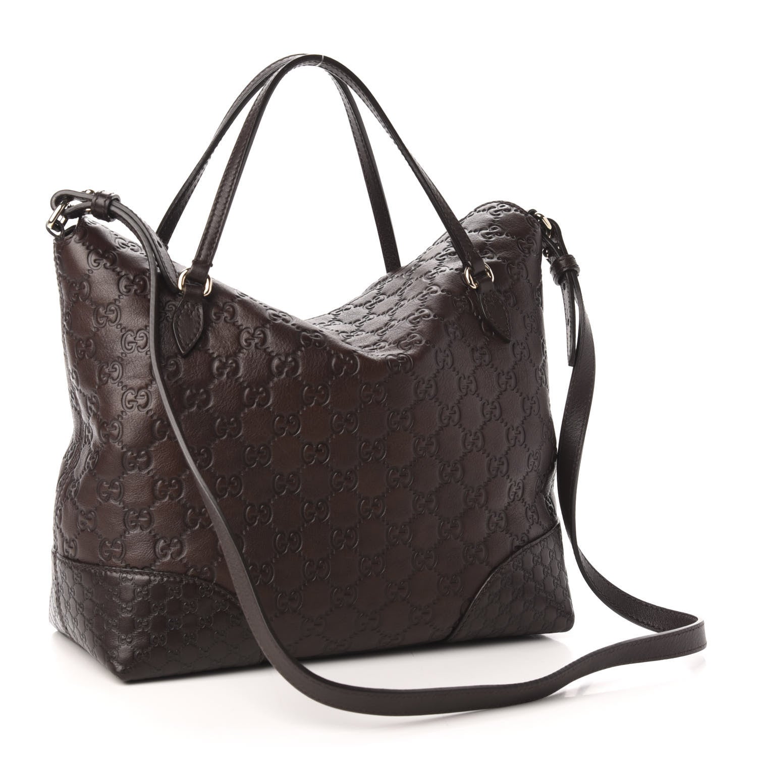 Gucci Guccissima Medium Bree Foldover Tote Chocolate 4 of 14