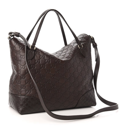Gucci Guccissima Medium Bree Foldover Tote Chocolate 4 of 14
