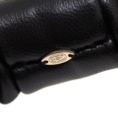 Chanel Lambskin Chain CC Hair Scrunchie Black Gold 5 of 6
