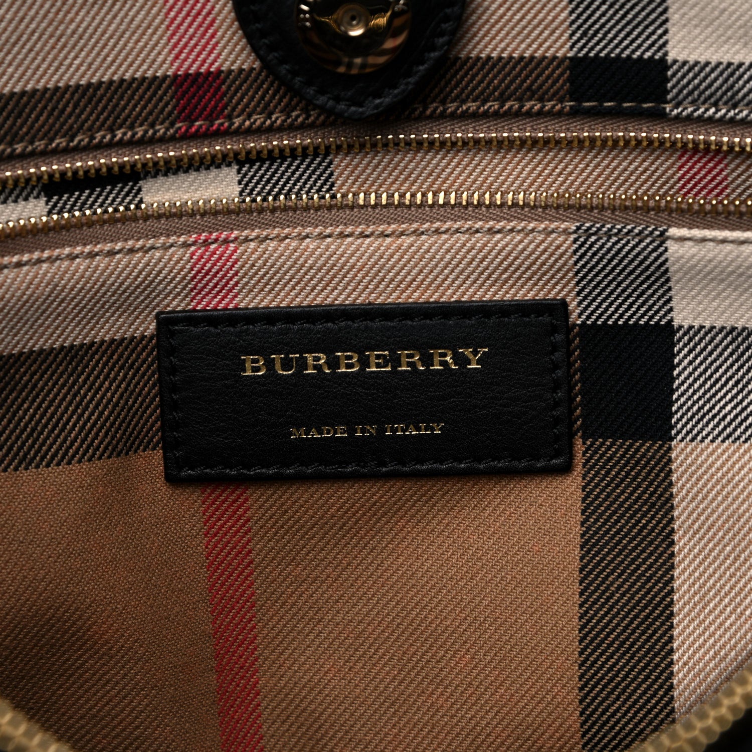 Burberry Suede Calfskin House Check Large Banner Tote Mahogany Red 7 of 16